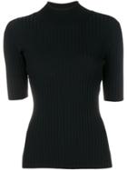 Dvf Diane Von Furstenberg Turtleneck Rib Top - Black
