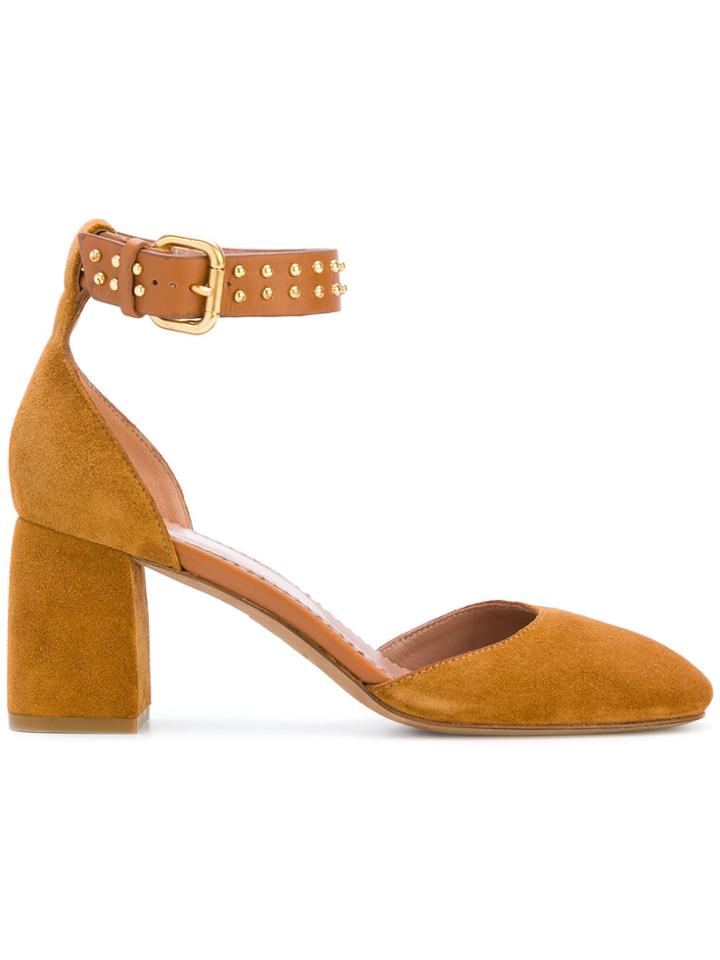 Red Valentino Studded Buckle Pumps - Brown