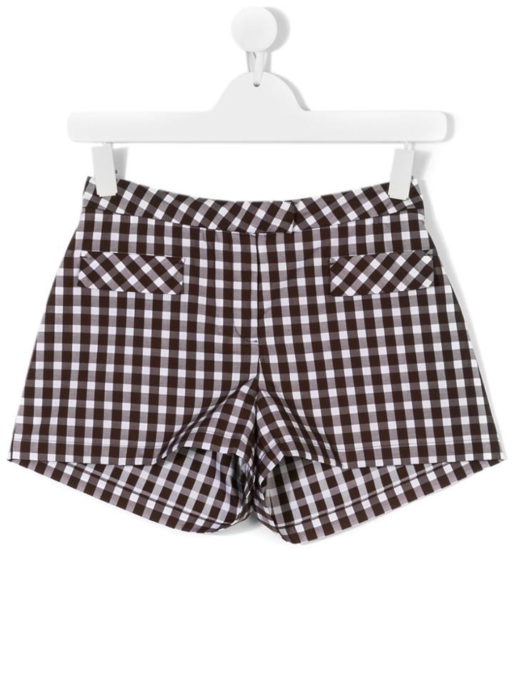 Dondup Kids Checked Shorts - Brown
