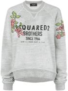 Dsquared2 Flower Patch Logo Sweatshirt - Grey