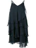 Brunello Cucinelli Sheer Layered Dress, Women's, Size: Large, Blue, Silk/acetate