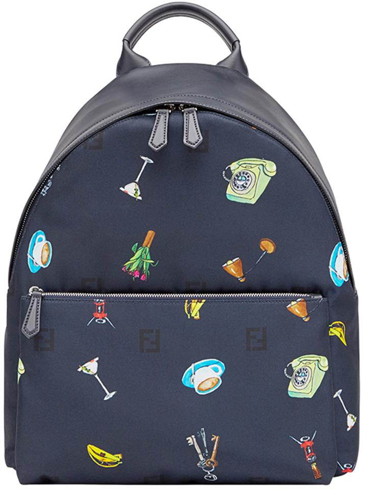 Fendi Monogram Printed Backpack - Blue