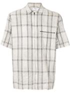 Comme Des Garçons Pre-owned Zip-up Plaid Shirt - White