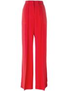 Msgm Pleated High-waisted Trousers - Red