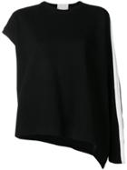 Lost & Found Rooms Striped One Sleeve Sweatshirt - Black