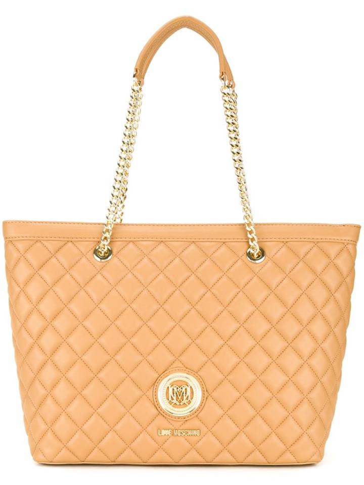 Love Moschino Quilted Tote, Women's, Brown, Pvc
