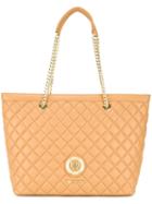 Love Moschino Quilted Tote, Women's, Brown, Pvc