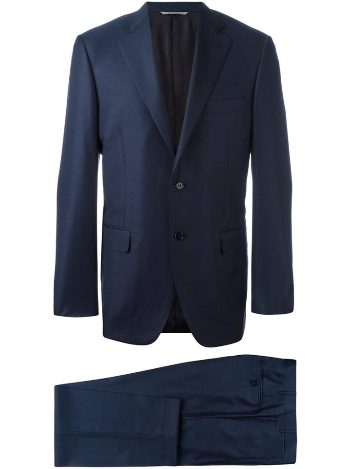 Canali Classic Two-piece Suit, Men's, Size: 56, Blue, Cupro/wool