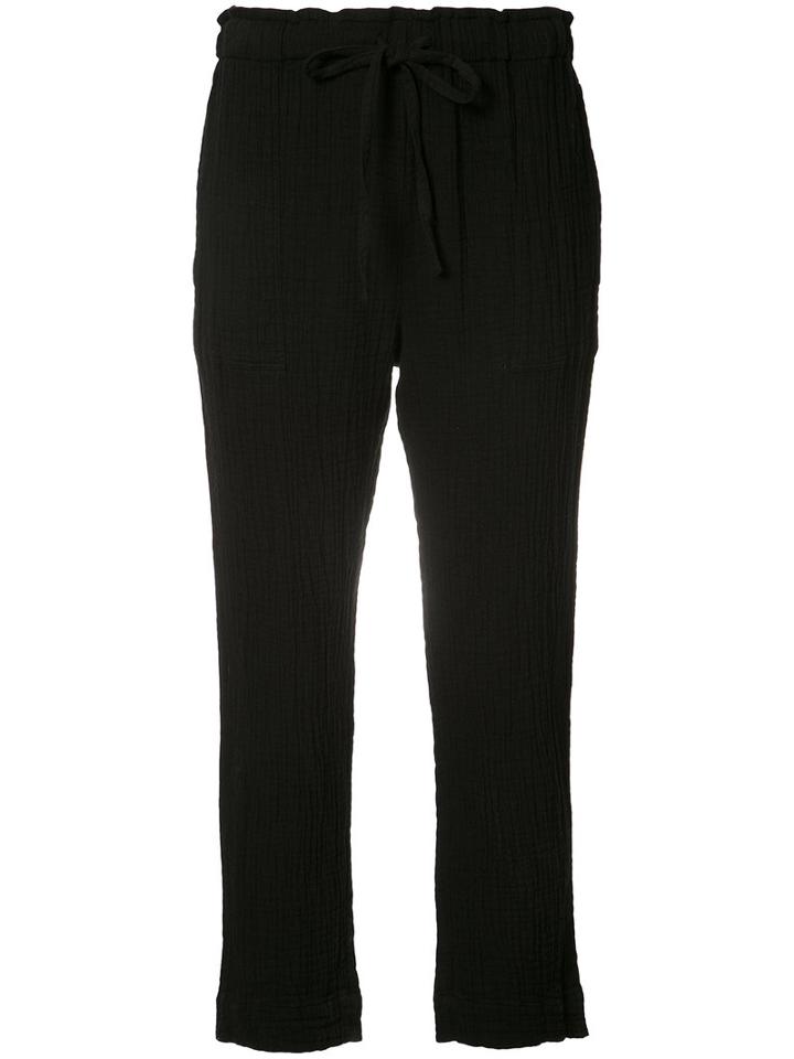 Raquel Allegra - Cropped Trousers - Women - Cotton - 0, Black, Cotton