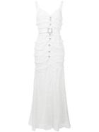 Alessandra Rich Ruffled Lace Dress - White