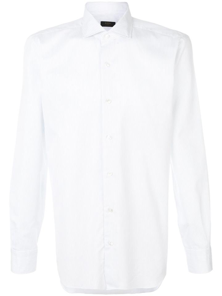 Barba Embroidered Button Shirt - White