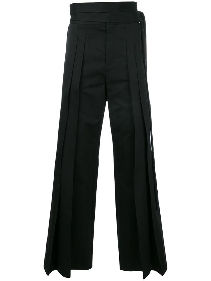 Saint Laurent Tie-waist Flared Trousers - Black