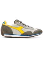 Diadora Panelled Sneakers, Men's, Size: 10, Grey, Chamois Leather/linen/flax/leather/rubber