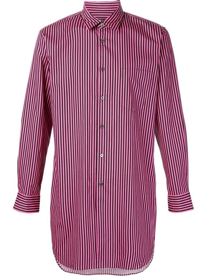 Comme Des Garçons Homme Plus Striped Shirt, Men's, Size: S, Pink/purple, Cotton