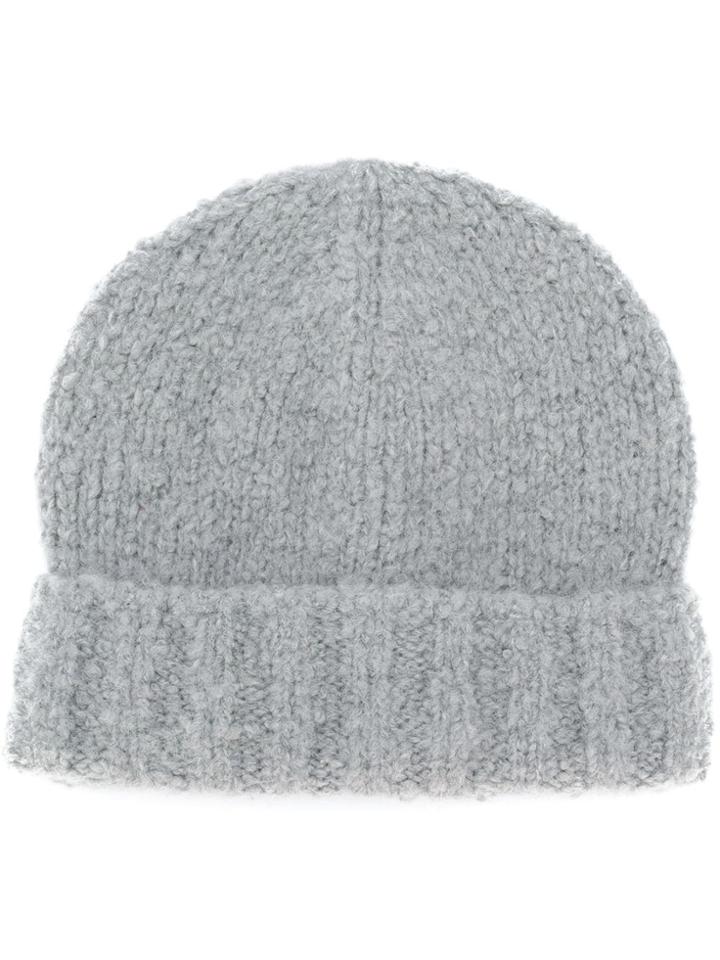 Brunello Cucinelli Hat With Ribbed Detail - Grey
