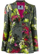 Blumarine Single-breasted Floral-print Blazer - Grey