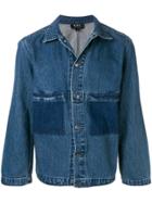 A.p.c. Colourblock Patch Denim Jacket - Blue