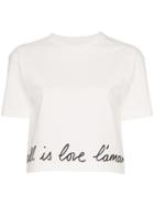 Stella Mccartney All Is Love Embroidered Cotton Blend T Shirt - White