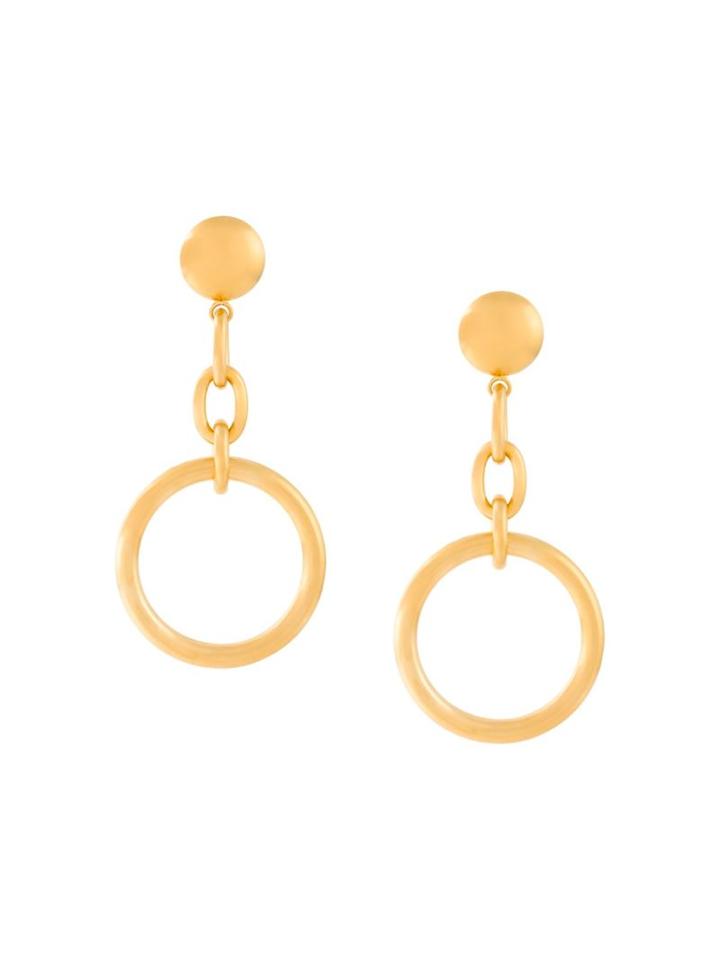 Marni Circular Clip On Drop Earrings, Women's, Metallic