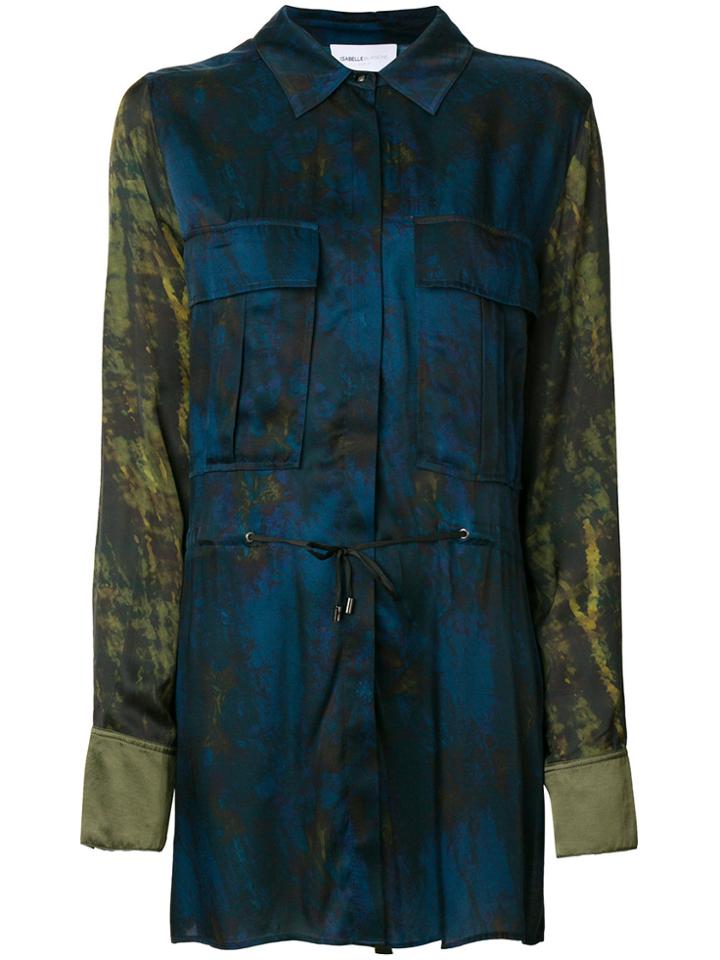 Vivienne Westwood Anglomania Embroidered Pleated Detail Shirt - Blue