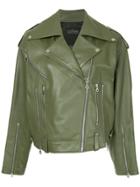 Rokh Double-breasted Biker Jacket - Green