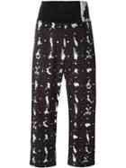 Mm6 Maison Margiela Paint Splatter Trousers, Women's, Size: 42, Black, Cotton/spandex/elastane/viscose