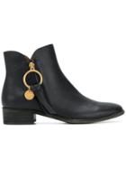 See By Chloé Coin Zipped Booties - Black