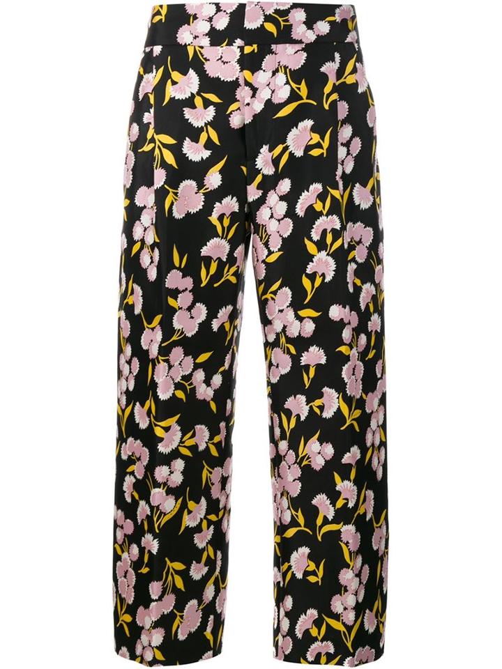 Marni Floral Print Cotton-silk Blend Trousers