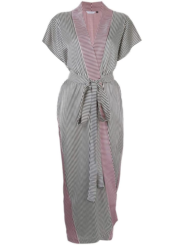 Kacey Devlin Underline Lounge Wrap Dress - Multicolour