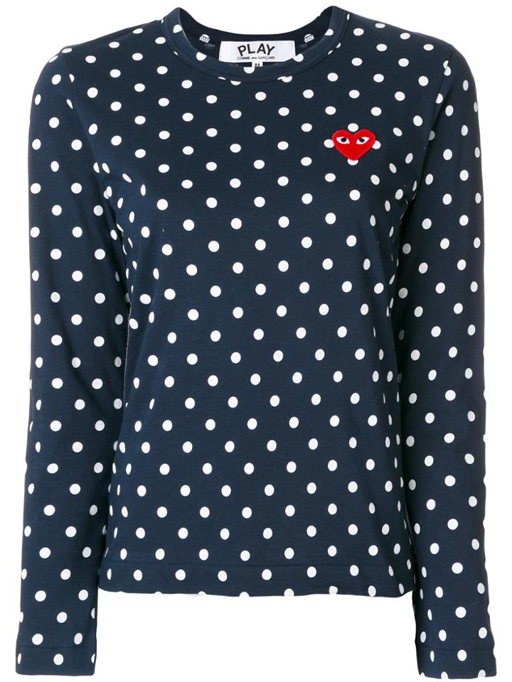 Comme Des Garçons Play Polka Dot Jumper - Blue