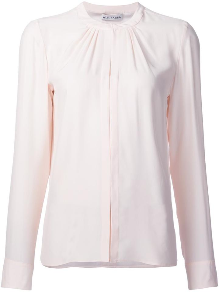Altuzarra Gathered Front Blouse, Women's, Size: 40, Nude/neutrals, Silk