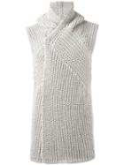 Rick Owens Hooded Sleeveless Cardigan, Men's, Size: Medium, Nude/neutrals, Cotton