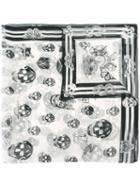 Alexander Mcqueen Animal Skull Print Scarf, Women's, Black, Silk