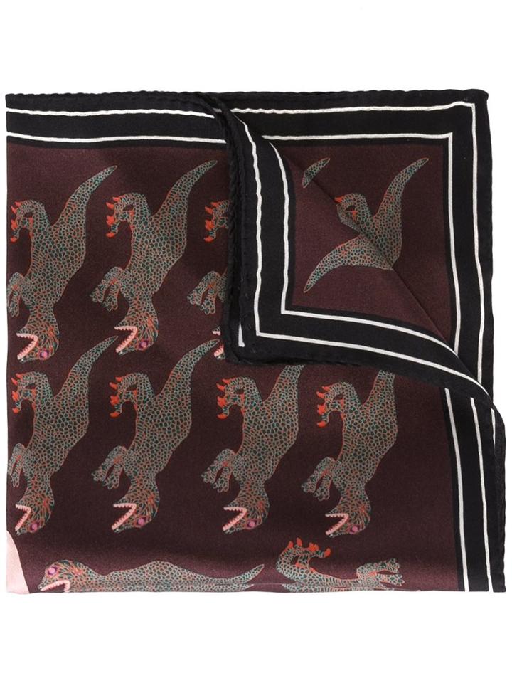 Paul Smith Dinosaur Print Pocket Square, Men's, Silk