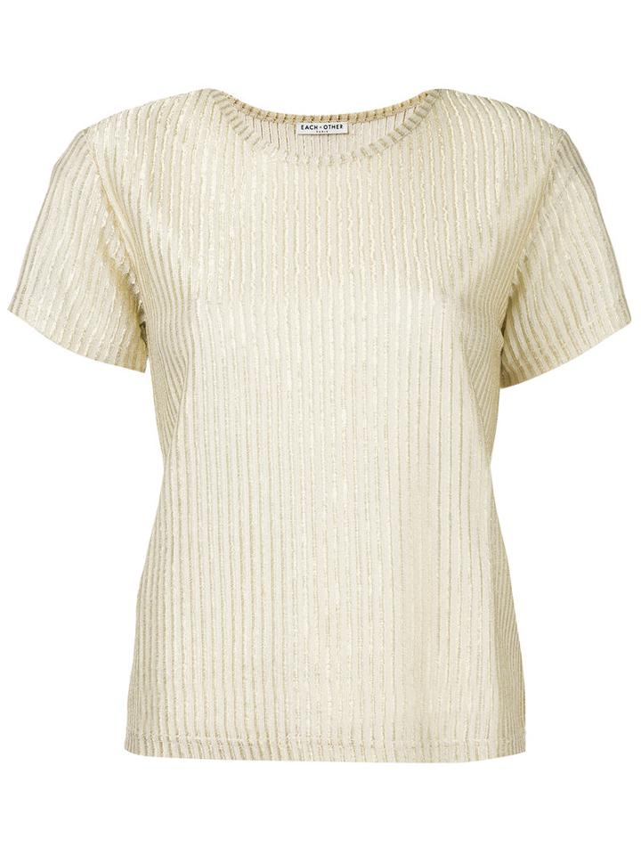 Each X Other - Ribbed T-shirt - Women - Polyester/viscose - Xs, Grey, Polyester/viscose