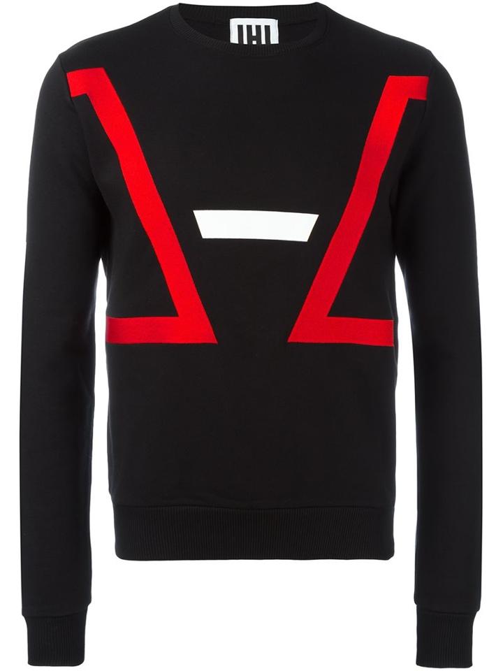Les Hommes Geometric Print Sweatshirt, Men's, Size: Xl, Black, Cotton