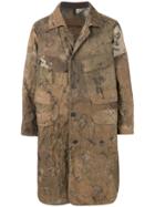 Ziggy Chen Art Print Military Coat - Green