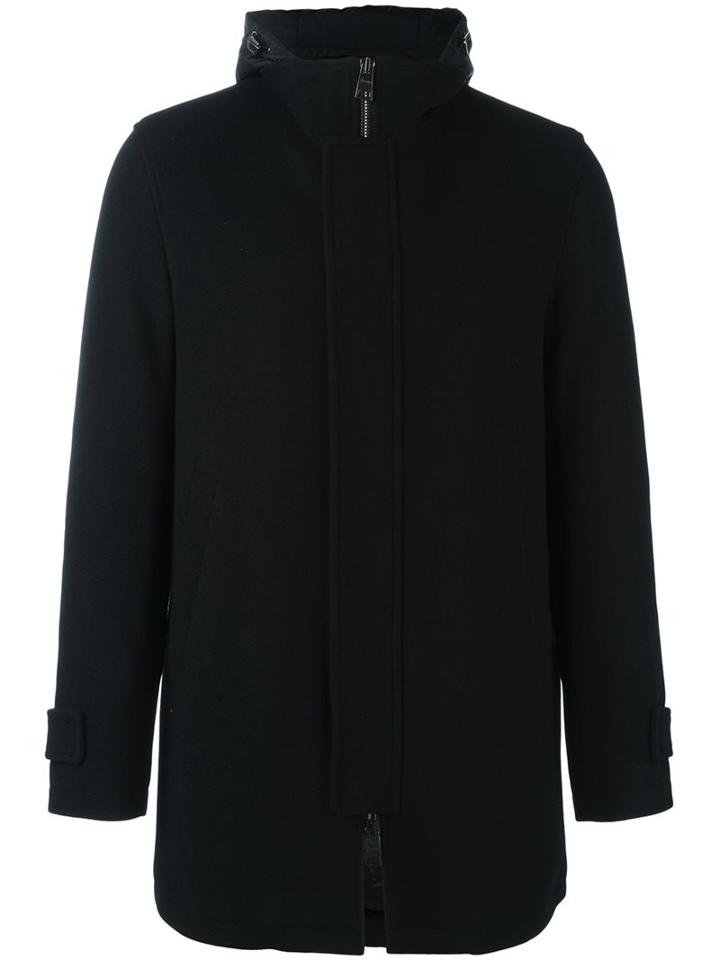 Herno Padded Hooded Jacket, Men's, Size: 54, Black, Feather Down/polyamide/wool