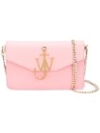 J.w.anderson - Logo Detail Purse Bag - Women - Leather - One Size, Pink/purple, Leather
