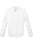 Carven Laser Cut Shoulder Shirt, Women's, Size: 38, White, Cotton