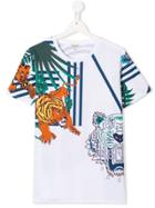 Kenzo Kids Teen Hawaii Tiger T-shirt - White