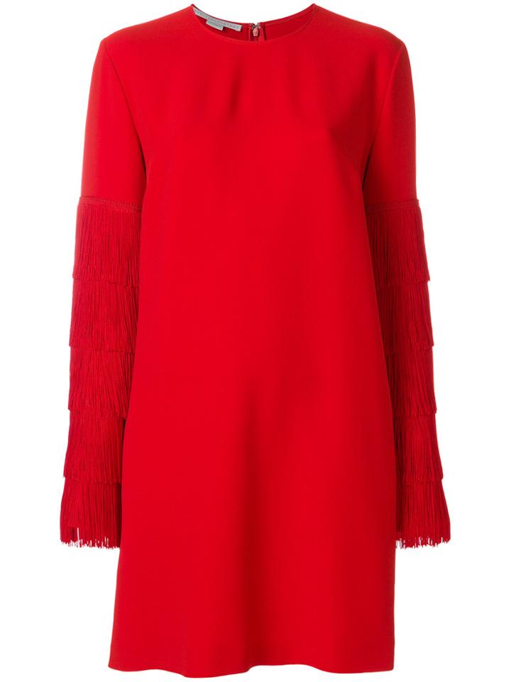 Stella Mccartney Fringe Sleeve Sweater Dress - Red