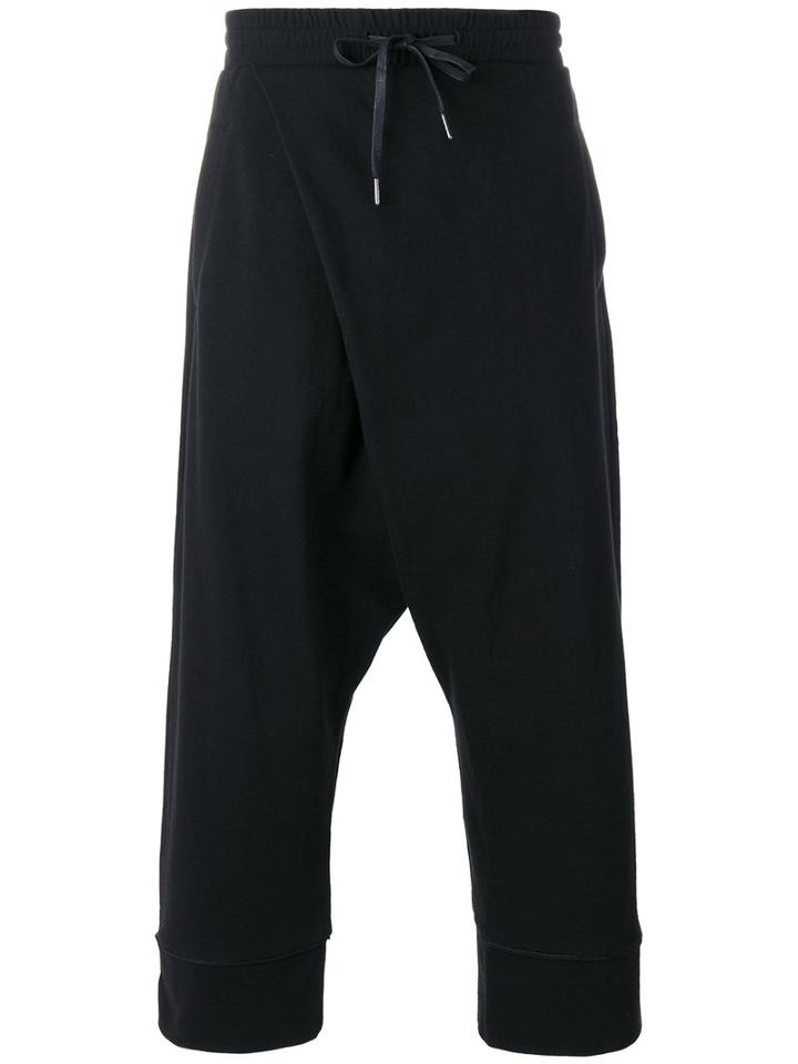 D.gnak Cropped Track Pants, Men's, Size: 32, Black, Cotton/spandex/elastane