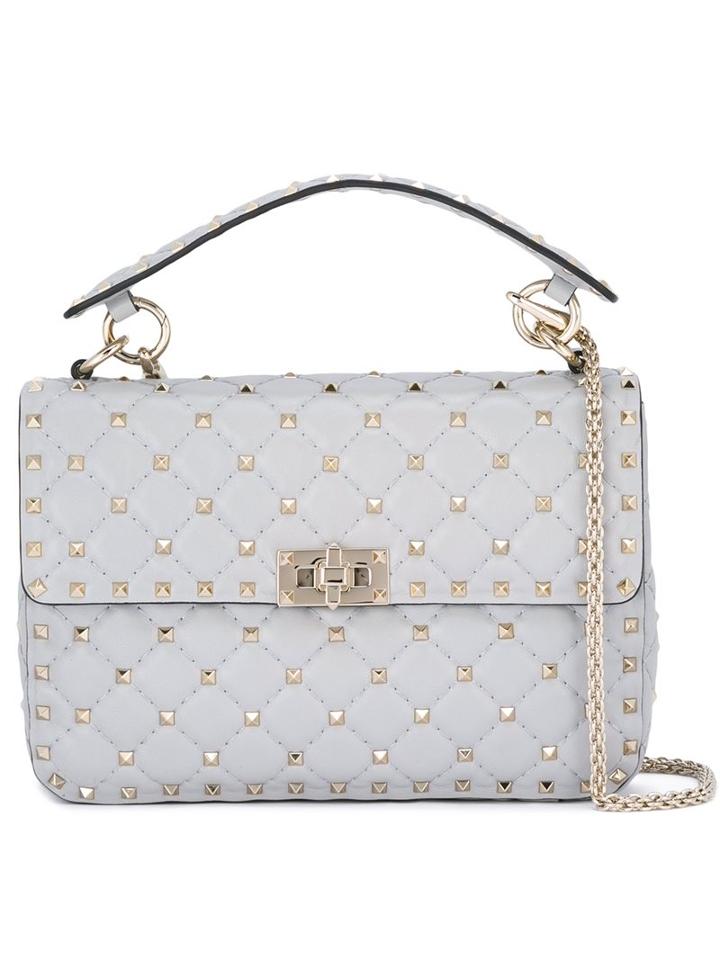 Valentino 'rockstud Matelasse' Shoulder Bag, Women's, Grey