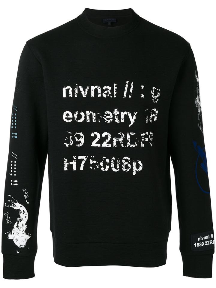 Lanvin - Faded Stamp Print Sweatshirt - Men - Cotton/polyamide/polyester - S, Black, Cotton/polyamide/polyester