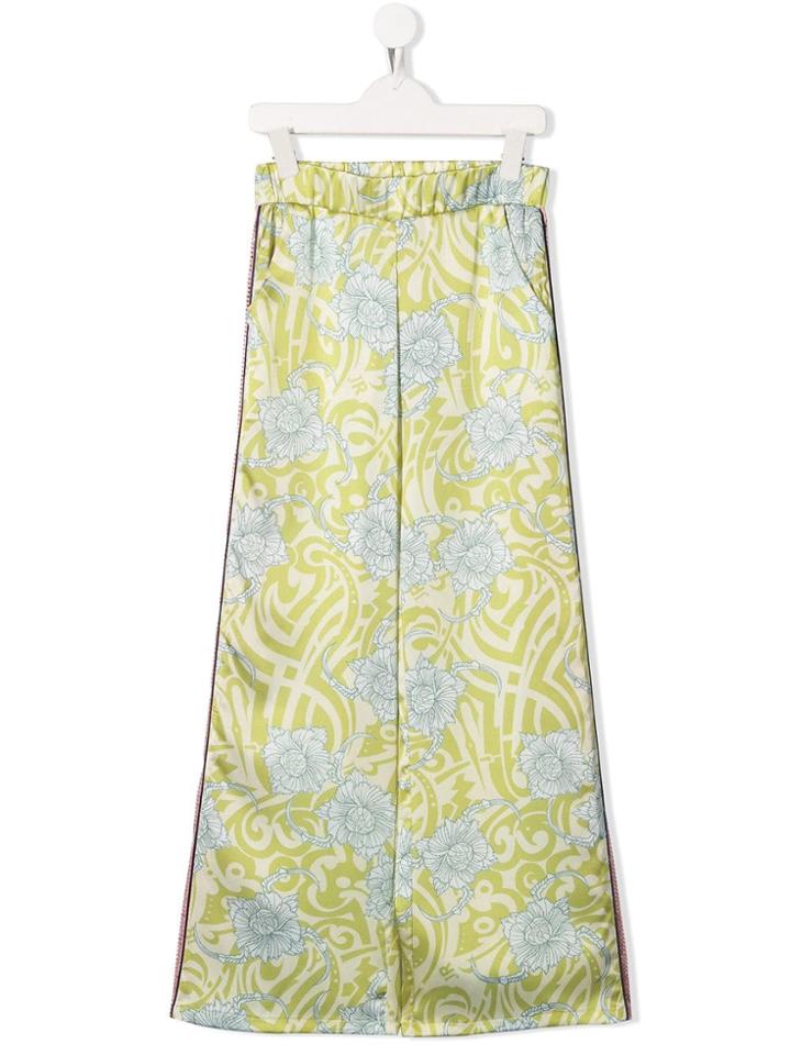 John Richmond Junior Teen Printed Wide Leg Trousers - Green