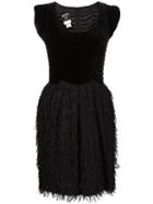 Jean Paul Gaultier Vintage Velvet Top Combo Dress, Women's, Size: 6, Black