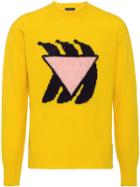 Prada Banana Shetland Crew Neck Sweater - Yellow & Orange