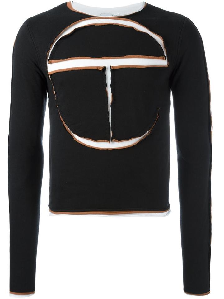 Telfar Paneled Sweatshirt, Men's, Size: Large, Black, Cotton