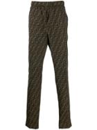 Fendi Ff Relaxed-fit Trousers - Brown